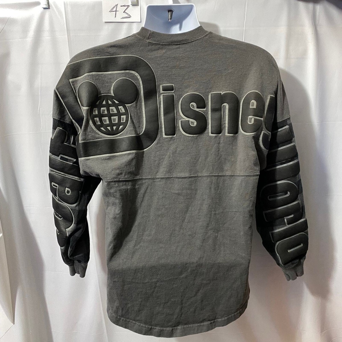 Rare Walt Disney World Gray Spirit Jersey Sz XS Plaid Sleeves