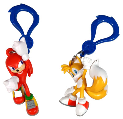 Sonic the Hedgehog Backpack Hanger Set of 2 Knuckles & Tails Keychain Series 2