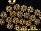 250 pcs Antiqued gold dotted bead caps for jewelry making