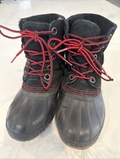 Sorel Youth Cheyanne II Lace Waterproof Snow Boots - Black / Mountain Red