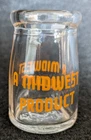 A Midwest Product Creamer Jar Vintage Dairy Mini Glass Jar 2.25"
