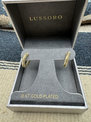 Neue hochwertige Creolen Huggies Lussoro 18k vergoldet Alltagskleidung Ohrringe