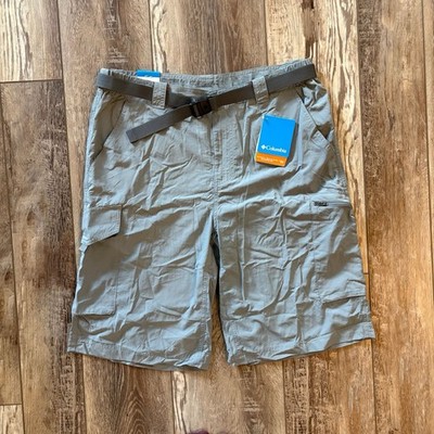 Columbia Silver Ridge Cargo Hiking Shorts Mens 34 Gray Belted NWT