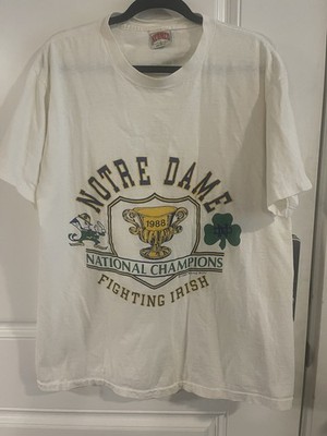 VINTAGE 1988 Notre Dame National Champions Nutmeg TShirt Mens XL Single Stitch