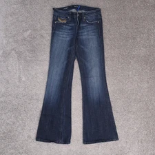 VTG Y2K Womens Vigoss Studio 27x30 Dark Wash Flared Bell Botton Denim Jeans