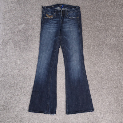 VTG Y2K Womens Vigoss Studio 27x30 Dark Wash Flared Bell Botton Denim Jeans