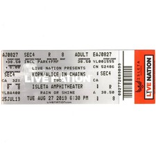 KORN & ALICE IN CHAINS Concert Ticket Stub ALBUQUERQUE NM 8/27/19 Rare