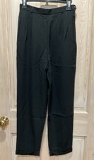 Talbots Petite High Rise 100% Worsted Wool Black Pants Made in USA 8 Pre-Owned