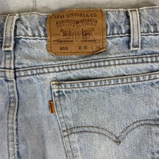 Vintage 90s Levi's 505 Orange Tab Jeans Mens 36x34 Blue Light Wash Regular Fit