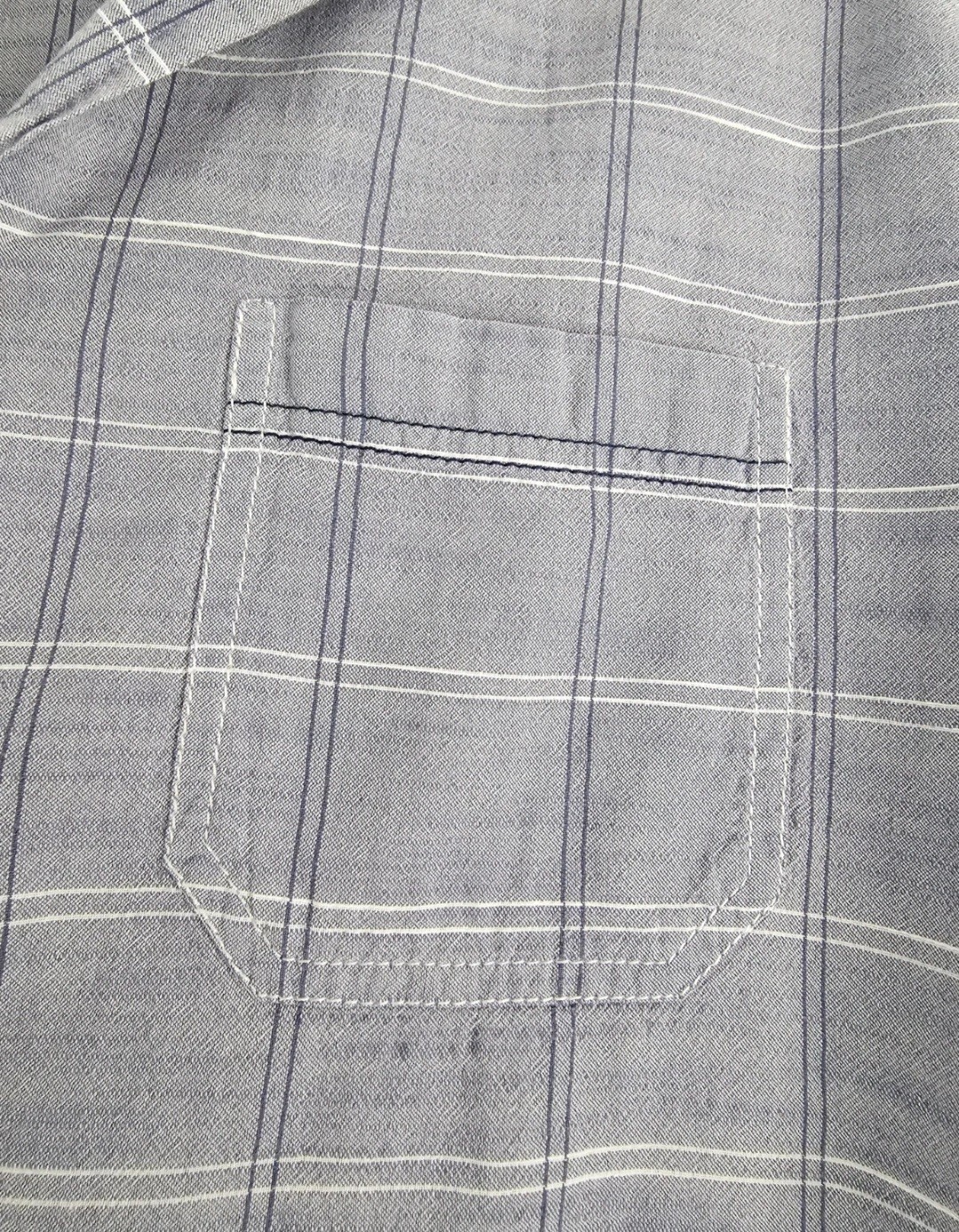 M&S Man Light Purple Check Short Sleeve Cotton Shirt - Size Large image 2