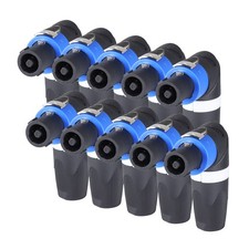 10pcs 4 Pole Right Angle Speakon Connector High Load NL4FRX Audio Adapter Plugs
