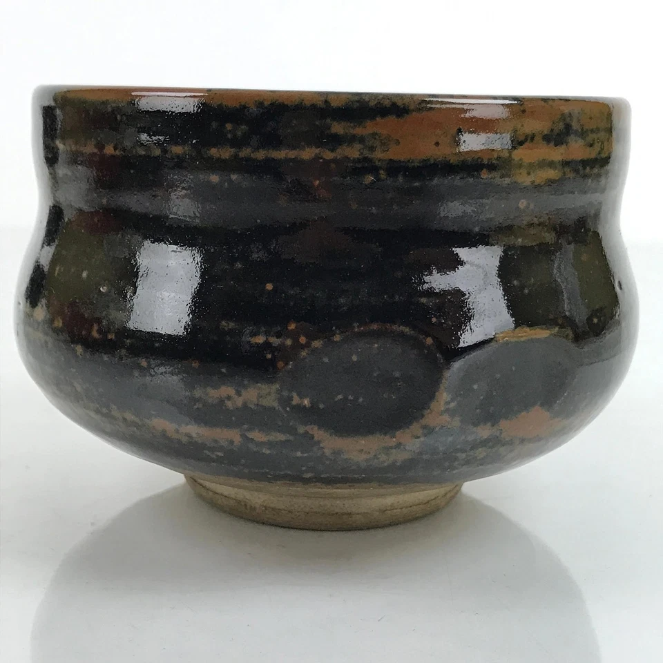Tazón de ceremonia de té verde de cerámica japonesa Matcha Chawan de colección Seto Ware negro CHB41 Foto 4 de 4