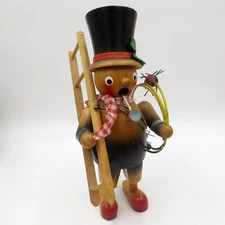 Steinbach Chimney Sweep Incense Smoker Burner 8.25" Wooden Hand Painted Figurine