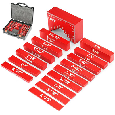 Setup Blocks Height Gauge, 16Pcs Precision Aluminum Setup Bars, Router and Table