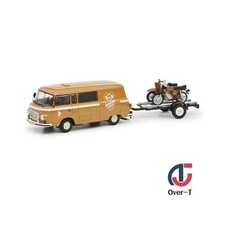 Schuco 1:43 Barkas B100 Trailer 2 Motorcycle Alloy Car Model