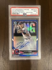 Tyler Freeman Bowman Chrome Autograph PSA 9!! , Blue Parallel /150
