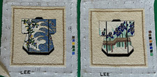Motifs kimono pointu à l'aiguille à la main - Lot de 2 carrés bloqués 4 3/4" par 3/8"