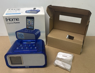 iHome Crystal Tunes iH22 Made For older iPod Dual Alarm Clock Docking Station