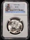 1968-D  Kennedy Half Dollar -- NGC MS65