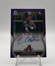 2023 Bowman Chrome #CPA-CCE Christian Cerda Purple Auto /250