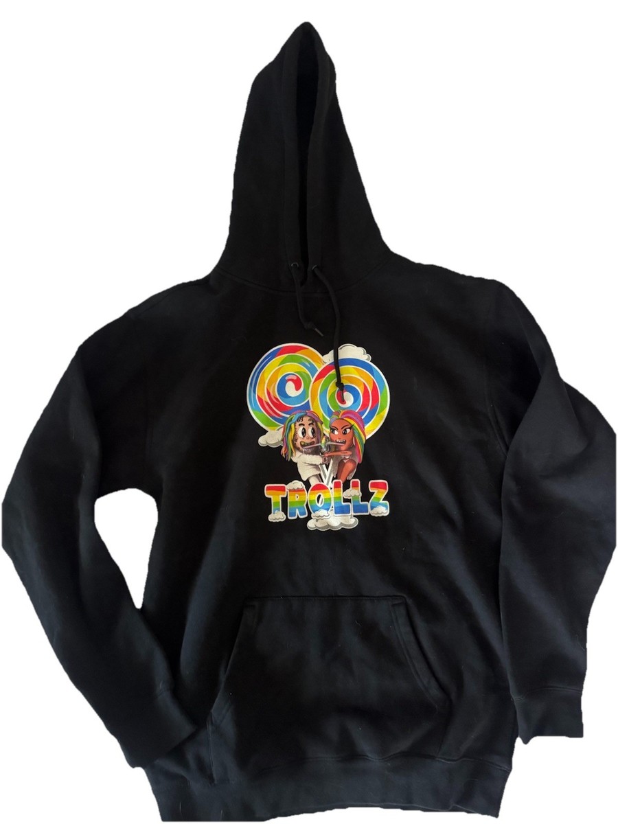 Tekashi 6Ix9Ine Mens Hoodie Size M Black Graphic Print All Cotton