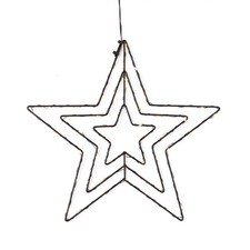 LED Weihnachten Fensterbild Glühwürmchen Stern schwarz warmweiß 3 x AA Batterie