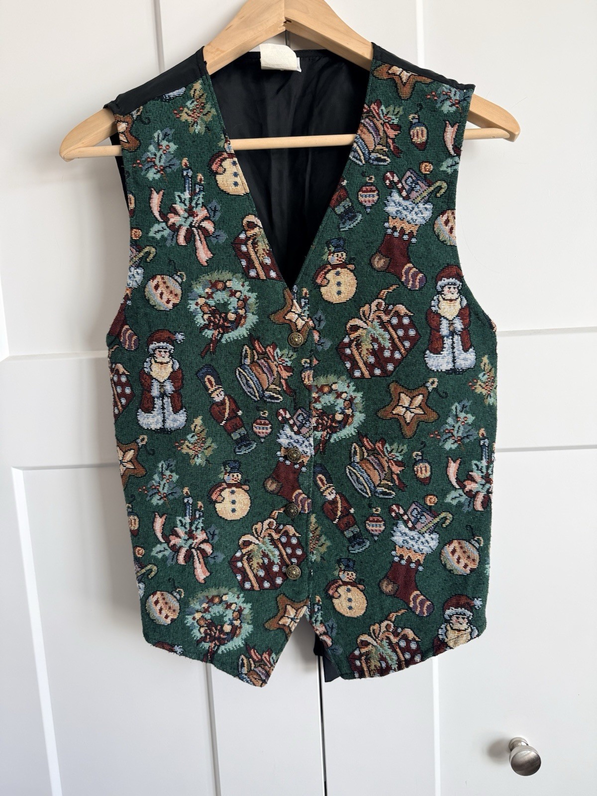 90s Vintage Christmas Tapestry Vest Women’s Size Medium