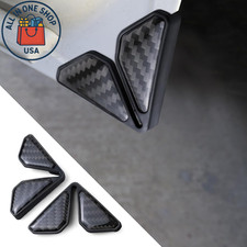 Carbon Fiber Car Door Corner Guards - 2PCS Anti-Collision Protectors Black