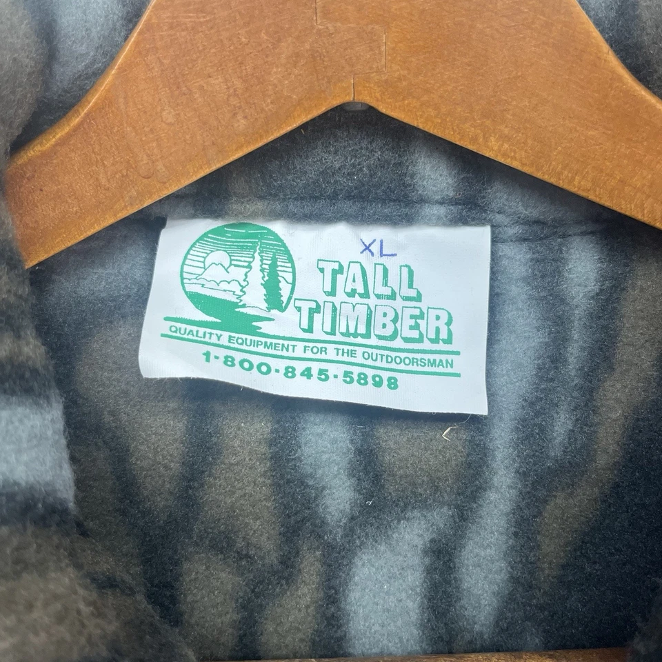 Vintage Fleece Treebark Camo Set Men XL Tall Timber Coat 10x Pants Hunting USA - Image 3 of 4