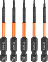 "5 StüCk T6 Torx Bit Schraubendreher Bit Set 65Mm Lang 1/4\" Magnetisch Sechskants"