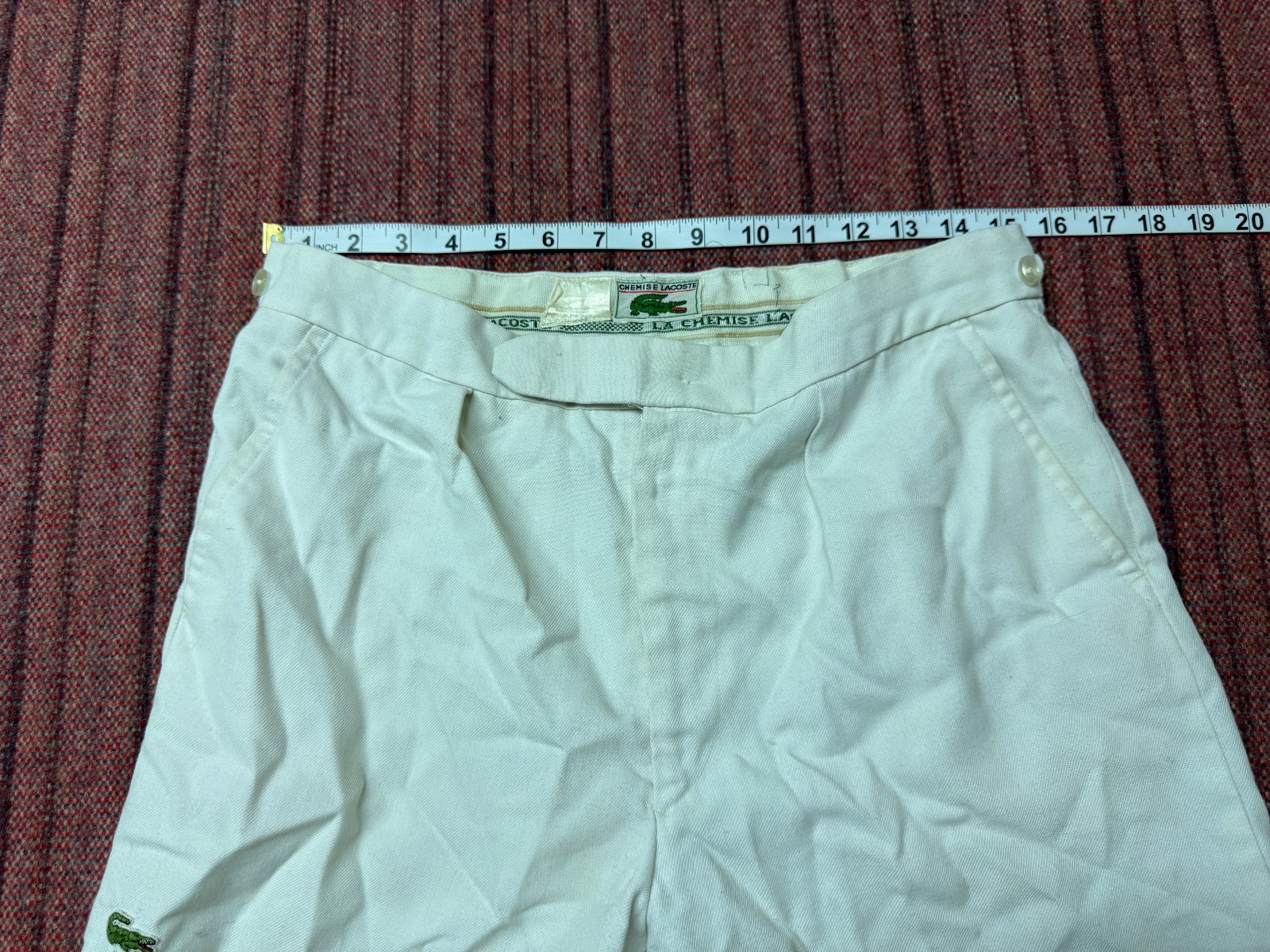 MENS USED VINTAGE 1970S LACOSTE CHEMISE ATHLETIC TENNIS SHORTS SIZE SMALL MEDIUM thumbnail 2