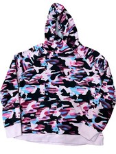 Under Armour Girls Youth Hoodie Sweatshirt Loose Fit Pink Camo YXL