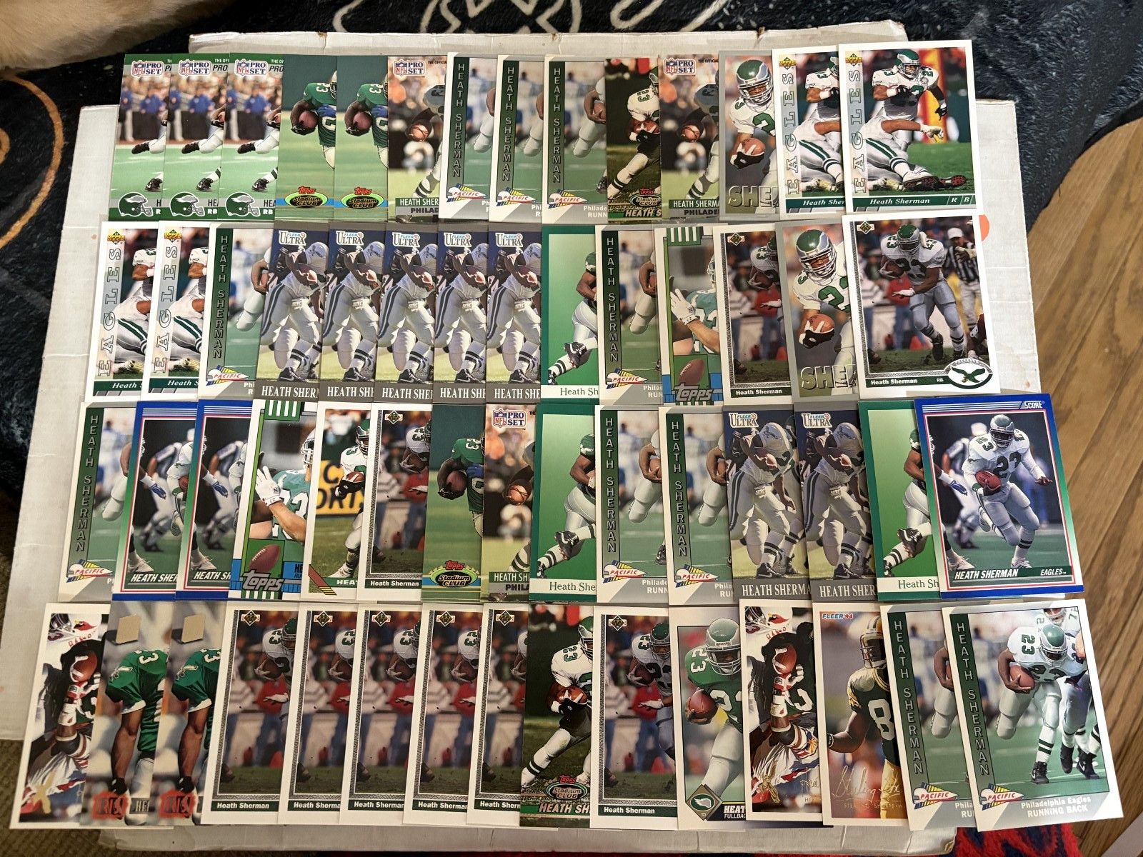 (58) Heath Sherman Football Cards Base RC Rookies Eagles Lot Collection