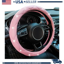 Diamond Leather Bling Anti-slip Steering Wheel Cover Crystal Rhinestocolor Pink Diamond Leather Bling Anti-slip Steering Wheel Cover Crystal Rhinestocolor Pink