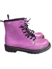Dr Martens pink glitter patent leather lace up boot 1460J size 3US size 34EU EUC