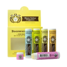 Moon Valley Organics Beeswax Lip Balm for Moisturizing Lips and Cuticles (Vanill