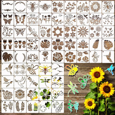 65 Pc Small Stencils for Painting Reusable 3in Craft Stencils