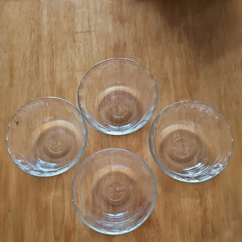 pyrex 464 300 ml small bowl 10 oz Custard Cups Scalloped Edge 3 Line