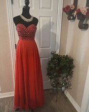 Mori Lee Fancy Red Evening Dress Size 0 XS Special Occasion Formal Cocktail
