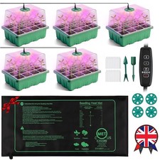 Plant Propagator 60 Cell Seed Tray with Full Spectrum USB Grow Lights -Pack of 6