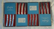 Vntg Carvel Hall Steak Knife Set of 12 Stainless USA Textured Handles W/ Boxes 