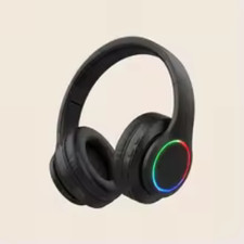 Wireless Bluetooth Over-Ear Headphones RGB LED Stereo Noise Isolating Foldable H