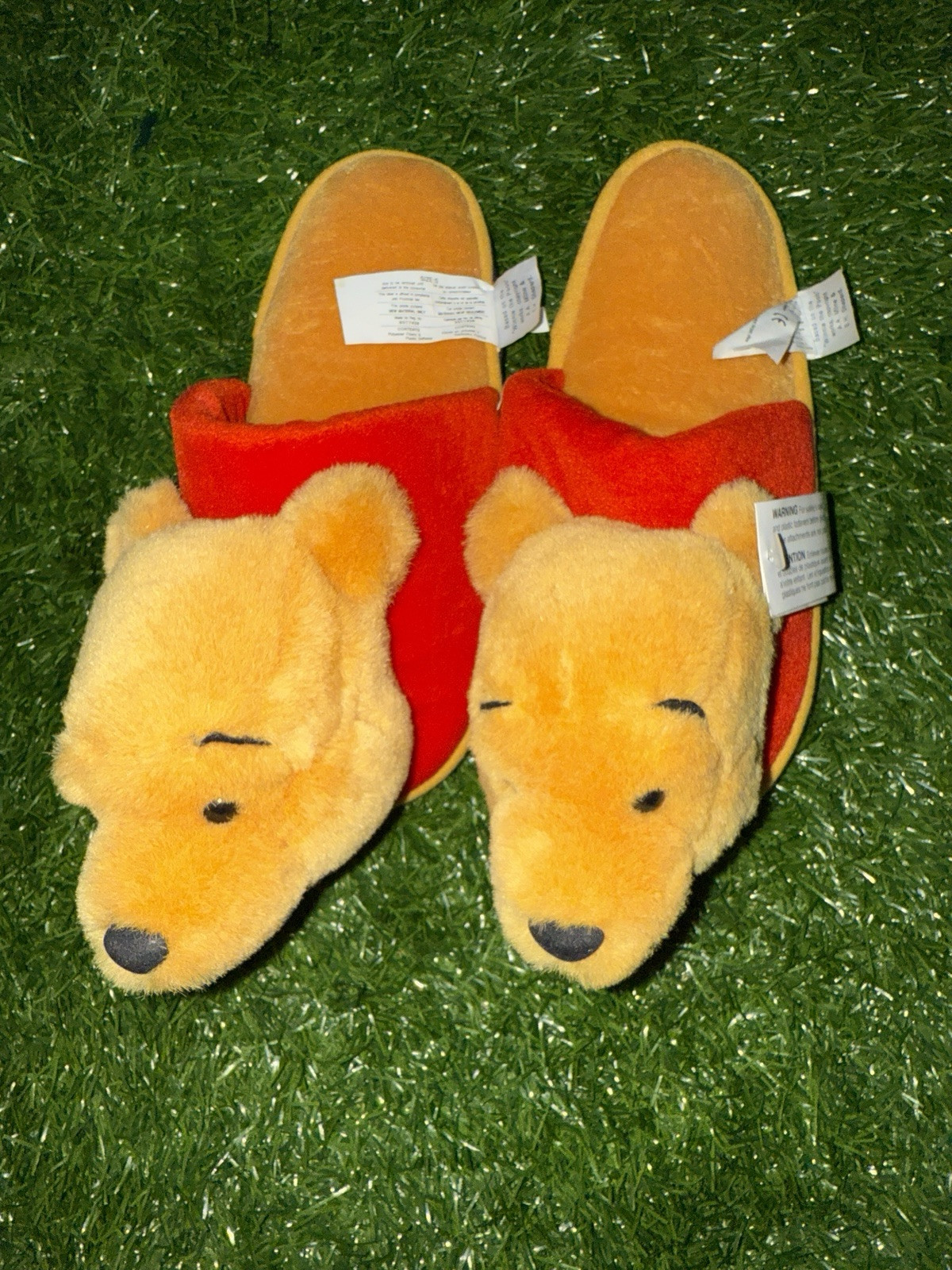 PANTOFOLA D’ORO Pantofole vintage Winnie The Pooh Ho slides donna taglia small orso pooh 3D nuove