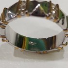 Two-Tone Silver & Gold Tone Crystal Band Ring Size 7, 8mm, 24 Stones — photo 3