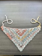 Granny Stitch /Cotton Crochet Bandana /Adult One Size /Handmade/ Made In USA Granny Stitch /Cotton Crochet Bandana /Adult One Size /Handmade/ Made In USA