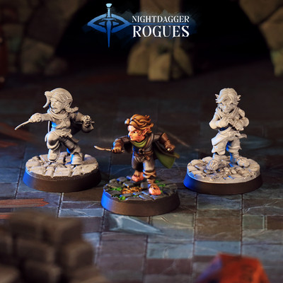 Halfling Rogues | Dungeons and Dragons D&D 28-32mm Tabletop Miniatures