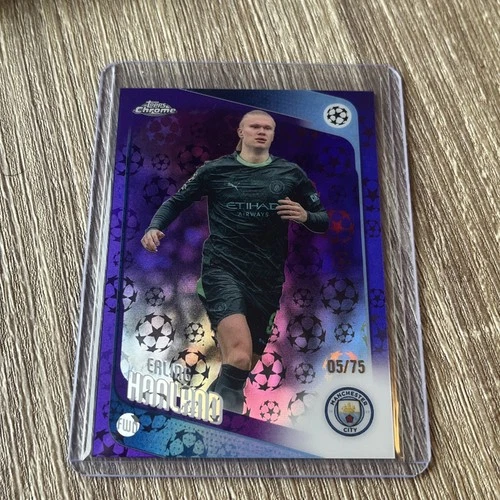 Erling Haaland /75 Purple logofractor Topps Chrome UCC 2025/2026
