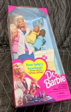 NIB BARBIE DOLL 1995 DR. DOCTOR WITH BABIES 14309 Dr. Barbie Three (3) Babies