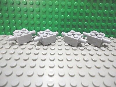 Lego 4 Light Bluish Gray 2x2 brick axle with 2 pins NEW