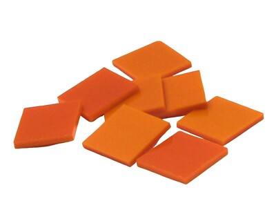 Orange Opal Squares | Fusible 96 | Cut Mosaic Glass Tile Shapes 